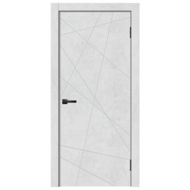 Полотно дверное ДВЕРИ ГУД Геометрия-1/Geometry-1 Бетон снежный глухое 200х60см ПВХ