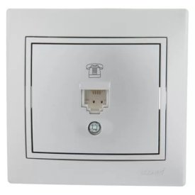 Розетка телефонная LEZARD Мира IP20 поликарбонат металлик серый
