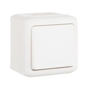 Выключатель LEGRAND Quteo 1-клавишный IP44, белый