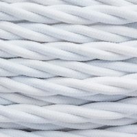 Кабель текстильный круглый 3х2,5мм на отрез, белый