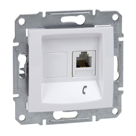 Розетка SCHNEIDER ELECTRIC SDN4101121 Sedna телефонная RJ11 белая