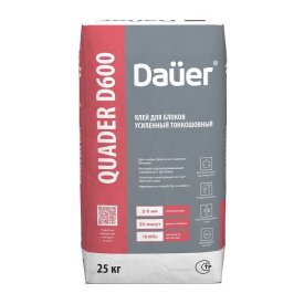 Клей монтажный для блоков DAUER Quader D600 тонкошовный 25кг