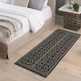 Коврик грязезащитный KREAFORTA Cauvery 60x180 см хлопок цвет черно-белый