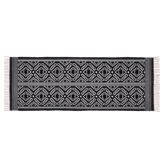 Коврик грязезащитный KREAFORTA Cauvery 60x180 см хлопок цвет черно-белый