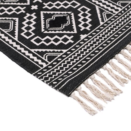 Коврик грязезащитный KREAFORTA Cauvery 60x180 см хлопок цвет черно-белый