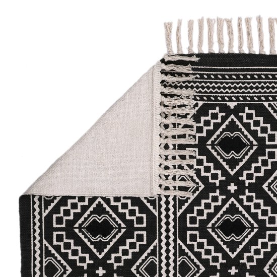 Коврик грязезащитный KREAFORTA Cauvery 60x180 см хлопок цвет черно-белый