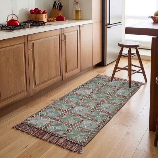 Коврик грязезащитный KREAFORTA Cauvery 60x120 см полиэстер цвет темно-зеленый