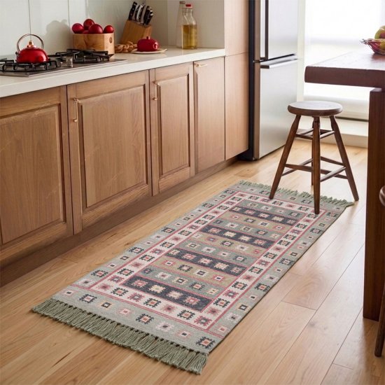 Коврик грязезащитный KREAFORTA Cauvery 60x120 см полиэстер цвет зеленый