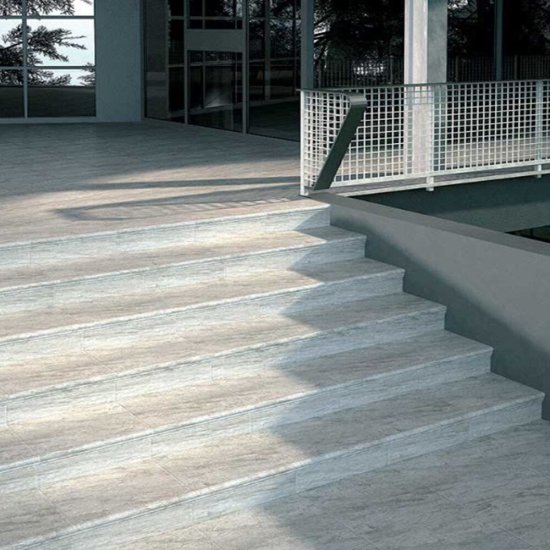 Ступень угловая Kerama Marazzi Терраса серая левая 300х300х8 мм