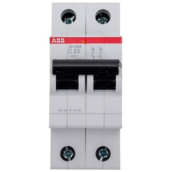 Выключатель автоматический двухполюсный ABB 25А С SH202 6.0кА