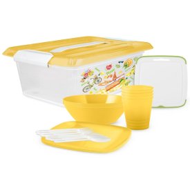 Набор посуды ПОЛИМЕРБЫТ Summer time 6л контейнер с крышкой пластик