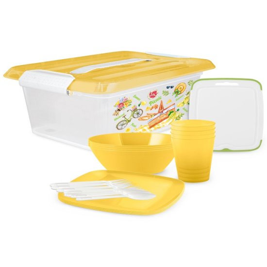 Набор посуды ПОЛИМЕРБЫТ Summer time 6л контейнер с крышкой пластик