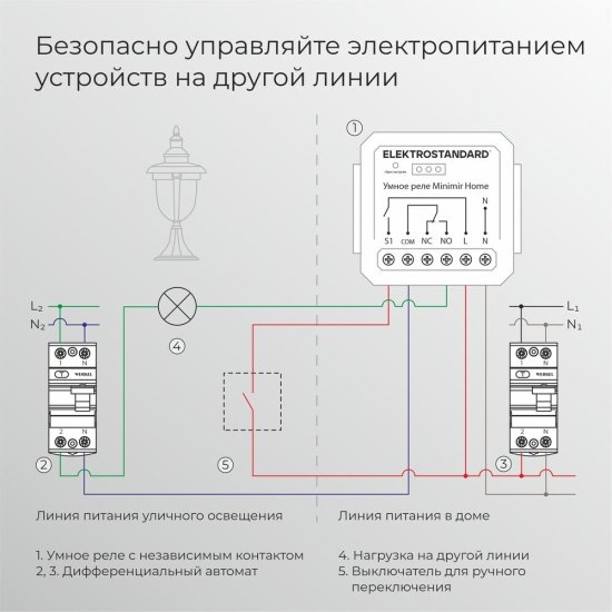 Умное реле Elektrostandard 76010/00 1125 Вт одноканальное с независимым контактом