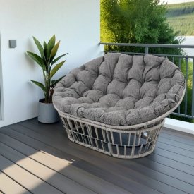 Диван садовый складной Мамасан Бали 163x111x85 см сталь серый