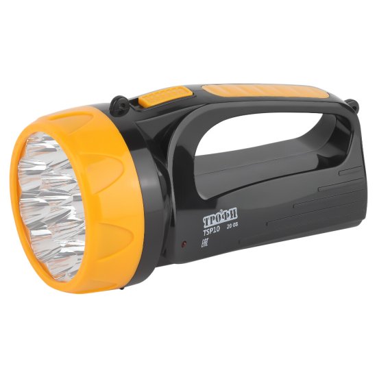 Фонарь прожекторный Трофи TSP10 светодиодный 15 LED 1,5 Вт аккумуляторный Li-Ion 1,5 мАч ударопрочный пластик 2 режима (Б0016537/60188)