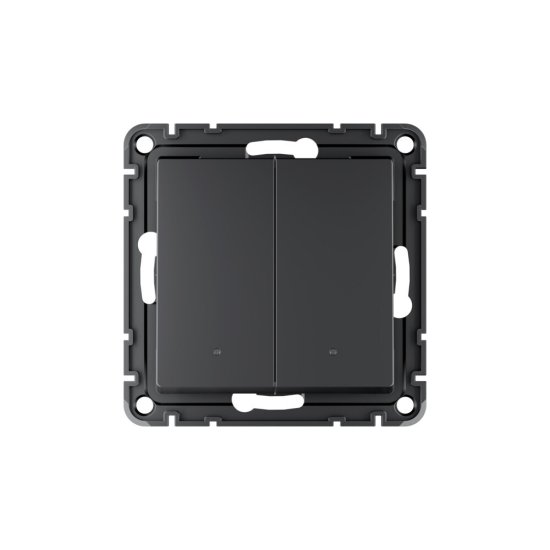 Умный выключатель сенсорный Systeme Electric AtlasDesign Smart (ATN001053Z) двухклавишный скрытая установка карбон