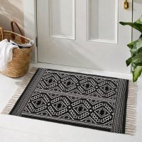 Коврик декоративный KREAFORTA Cauvery 60x90 см хлопок цвет черно-белый