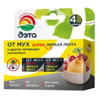 Лента липкая от мух ДЭТА Супер 4шт