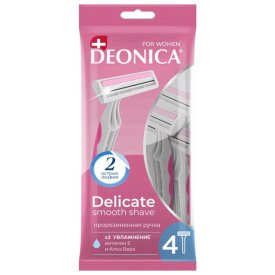 Станок для бритья DEONICA 4шт 2 лезвия одноразовый женский