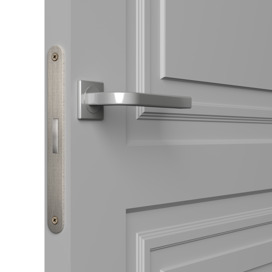 Дверь межкомнатная глухая Комфорт-3 70x220 см эмаль цвет гейнсборо с замком и петлями