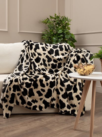 Плед Далматинец 150x200 см фланель цвет черно-белый