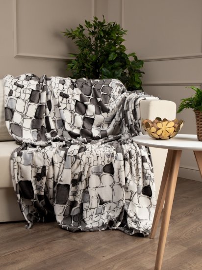 Плед Камешки 150x200 см фланель цвет серый