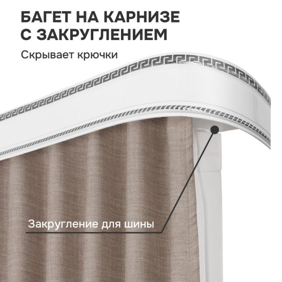 Бленда 70 мм для пластмассового карниза 350 см антик серебро