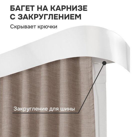 Бленда 50 мм для пластмассового карниза 320 см белый глянец