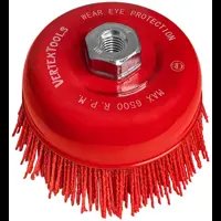 Щетка для УШМ чашечная Vertextools 125 мм, нейлон