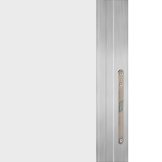 Дверь межкомнатная глухая обратного открывания Invisible 70x230 см правая цвет белый с замком