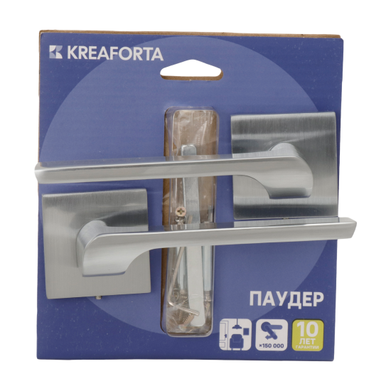 Дверная ручка на розетке KREAFORTA Паудер без запирания цвет хром
