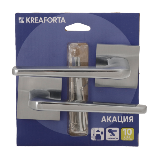Дверная ручка на розетке KREAFORTA Акация без запирания цвет хром