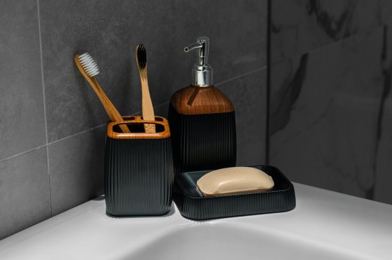 Набор аксессуаров для ванной комнаты Fixsen black wood 4 шт черный