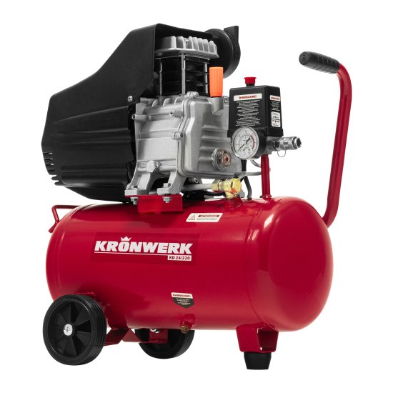 Компрессор сетевой поршневой масляный Kronwerk 58104, 24 л 220 л/мин