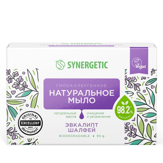 Мыло твердое Synergetic Эвкалипт и шалфей 90 г