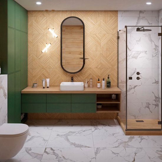 Керамогранит GlobalTile Calacatta Imperial белый 800x400x8,5 мм (5 шт.=1,6 кв.м)