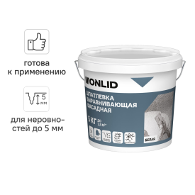 Универсальная шпатлевка акриловая MONLID фасадная 5 кг