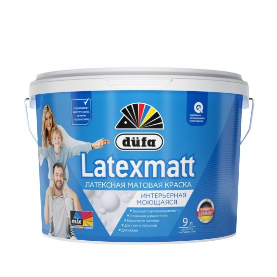 Краска интерьерная Dufa Latexmatt база С бесцветная 9 л