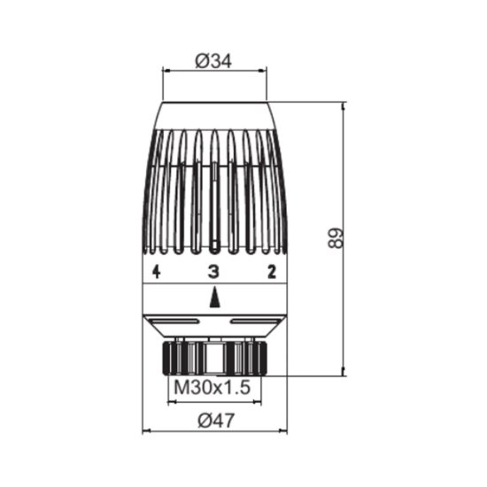 Термоголовка Primoclima Armature Fly М30х1,5 мм для радиатора (PCHEADGW)