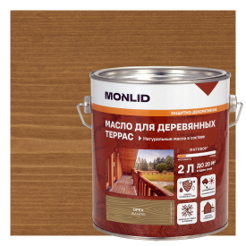Масло для террасы MONLID матовое цвет орех 2 л
