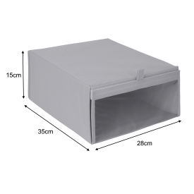 Коробка для обуви KONSENSA 28x15x35 см нетканый материал цвет серый