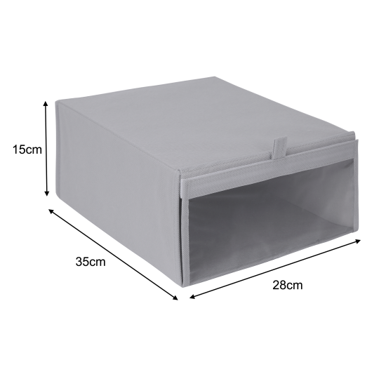 Коробка для обуви KONSENSA 28x15x35 см нетканый материал цвет серый