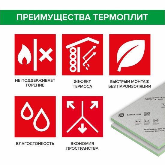 PIR плита 30 мм Технониколь Logicpir 600x1200 мм 0.72 м²