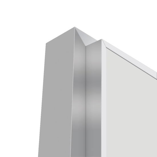 Дверь межкомнатная глухая обратного открывания Invisible 80x210 см левая алюминиевая кромка цвет белый с замком