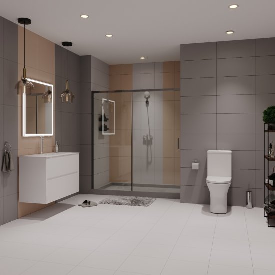Плитка облицовочная Lavelly Монохром серая 600x300x9 мм (10 шт.=1,8 кв.м)