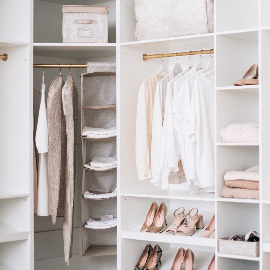 Чехол для одежды Листья 1000х600 мм бежевый