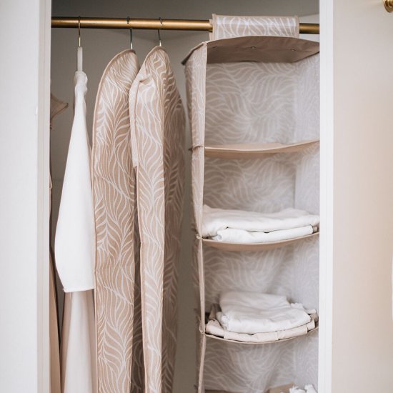 Чехол для одежды Листья 1000х600 мм бежевый