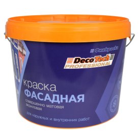 Краска фасадная в/э DecoTech фасадная база LАP матовая 9л белая, арт.15041