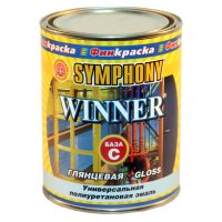 Эмаль полиуретановая SYMPHONY Winner универсальная база С глянцевая 0,9л бесцветная, арт.9950