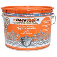 Грунт-эмаль 3в1 DecoTech белая 1,8кг, арт.15851